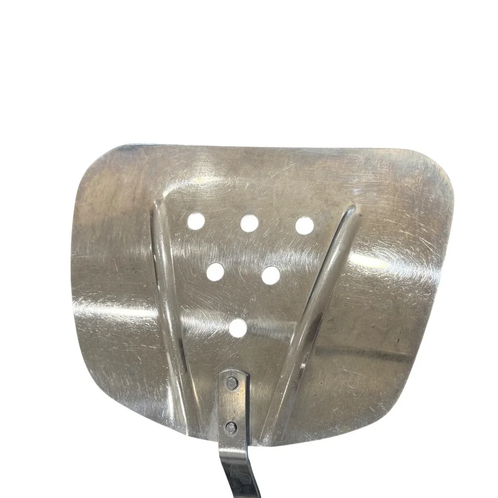 Vintage Stainless Steel Slotted Turner Spatula Black Handle USA Kitchen Tool‎